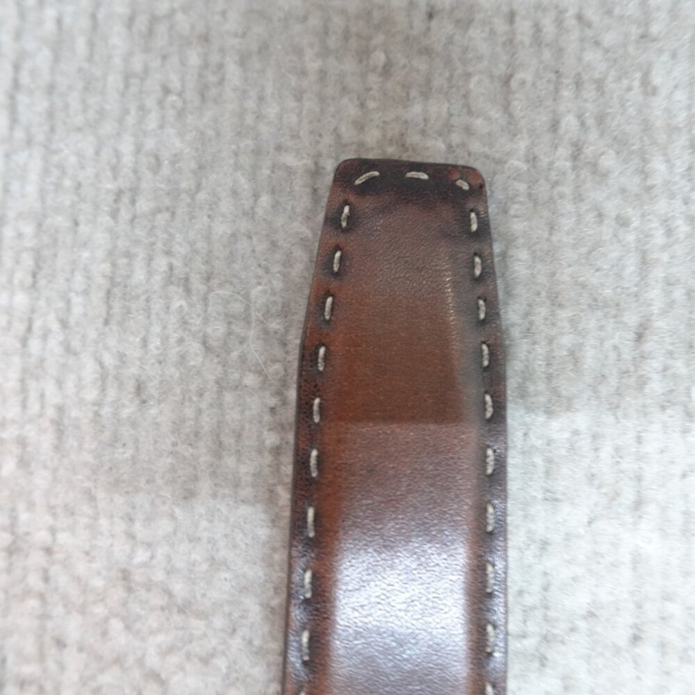 Robert Talbott Belt 38 Brown Solid Lined Dress So… - image 8